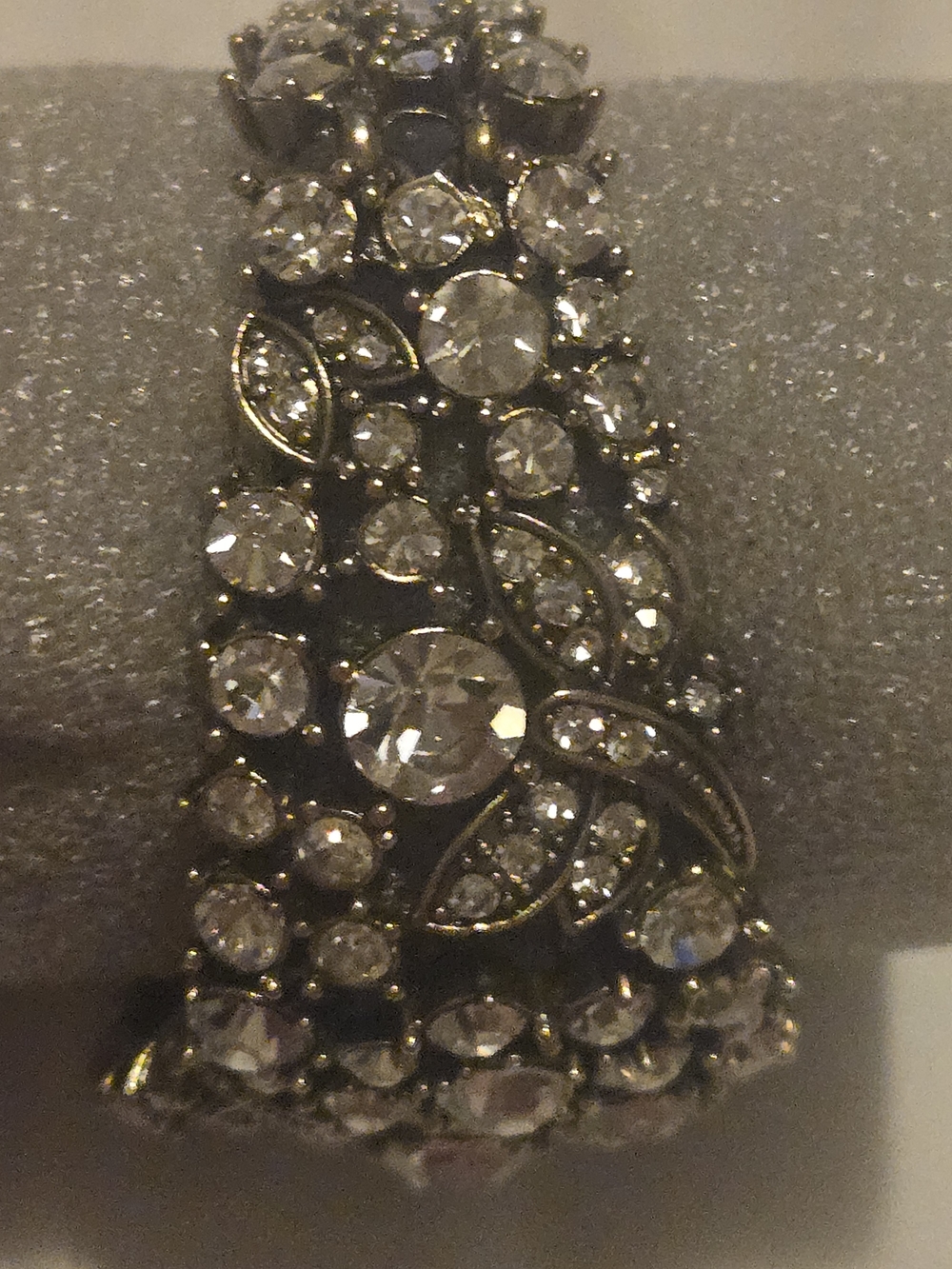 Heidi Daus Silver-Tone Crystal Leaf Statement Cuff Bracelet - Picture 7 of 8